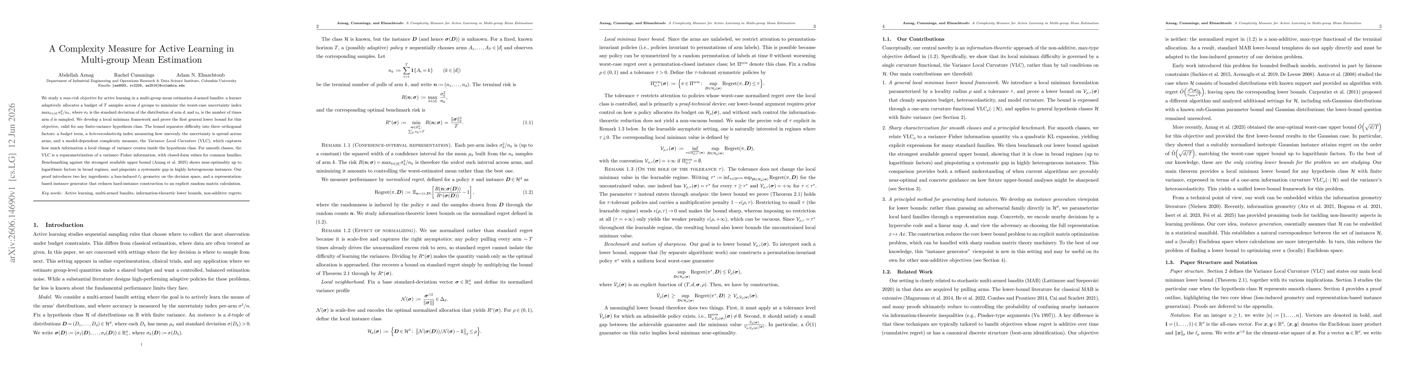 Thumbnail for A Complexity Measure for Active Learning in Multi-group Mean Estimation