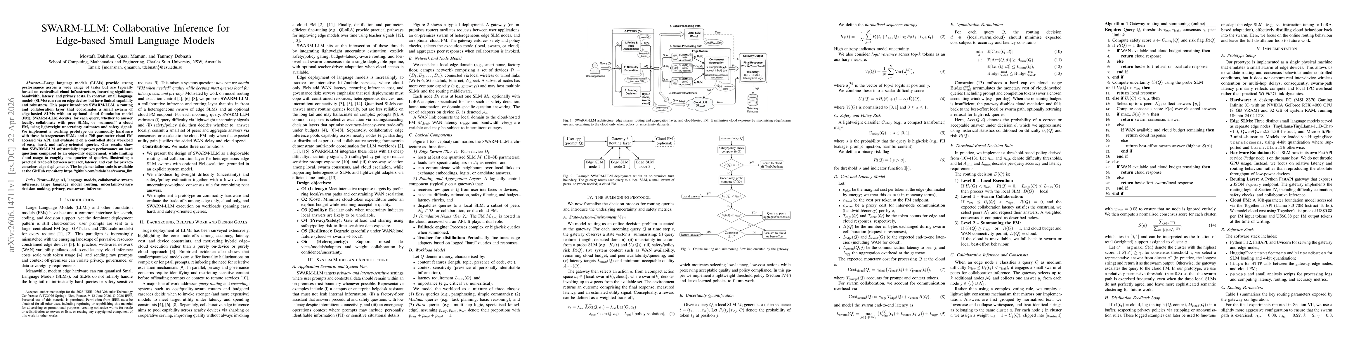 Thumbnail for SWARM-LLM: Collaborative Inference for Edge-based Small Language Models