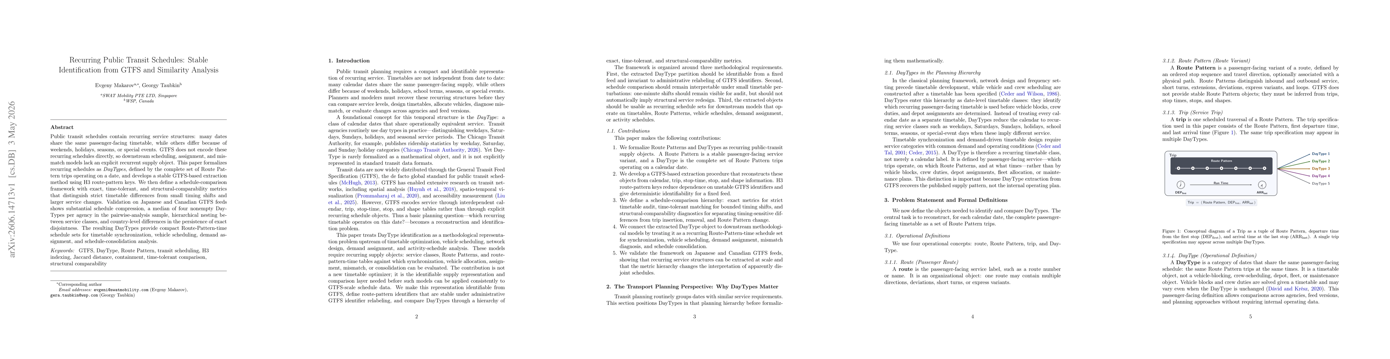 Thumbnail for Recurring Public Transit Schedules: Stable Identification from GTFS and Similarity Analysis
