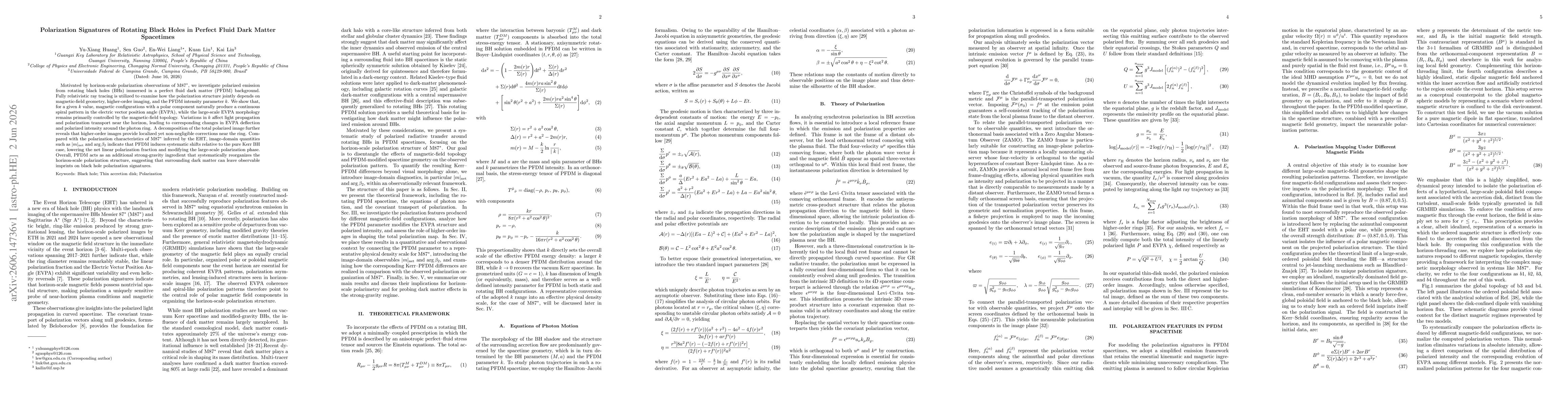 Thumbnail for Polarization Signatures of Rotating Black Holes in Perfect Fluid Dark Matter Spacetimes