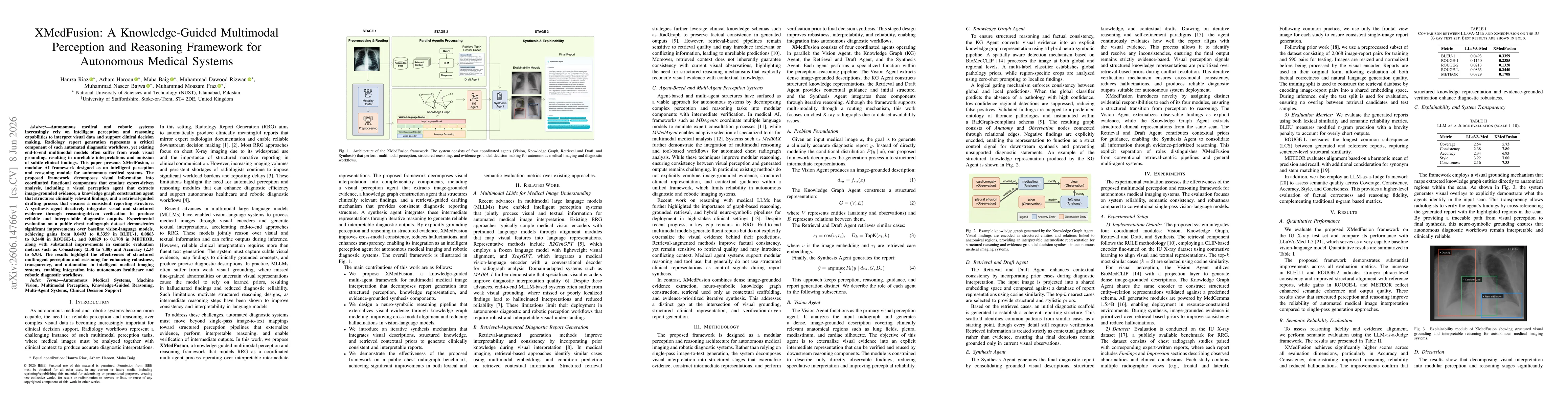 Thumbnail for XMedFusion: A Knowledge-Guided Multimodal Perception and Reasoning Framework for Autonomous Medical Systems