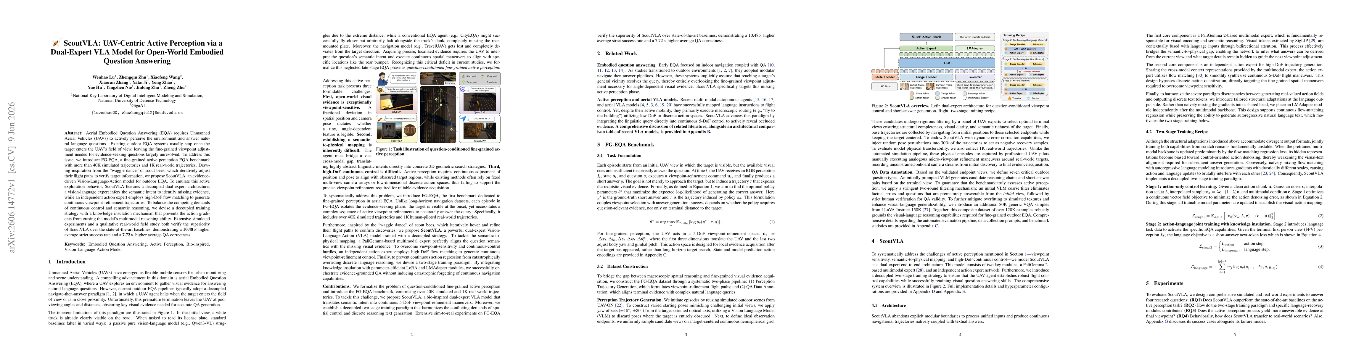 Thumbnail for ScoutVLA: UAV-Centric Active Perception via a Dual-Expert VLA Model for Open-World Embodied Question Answering