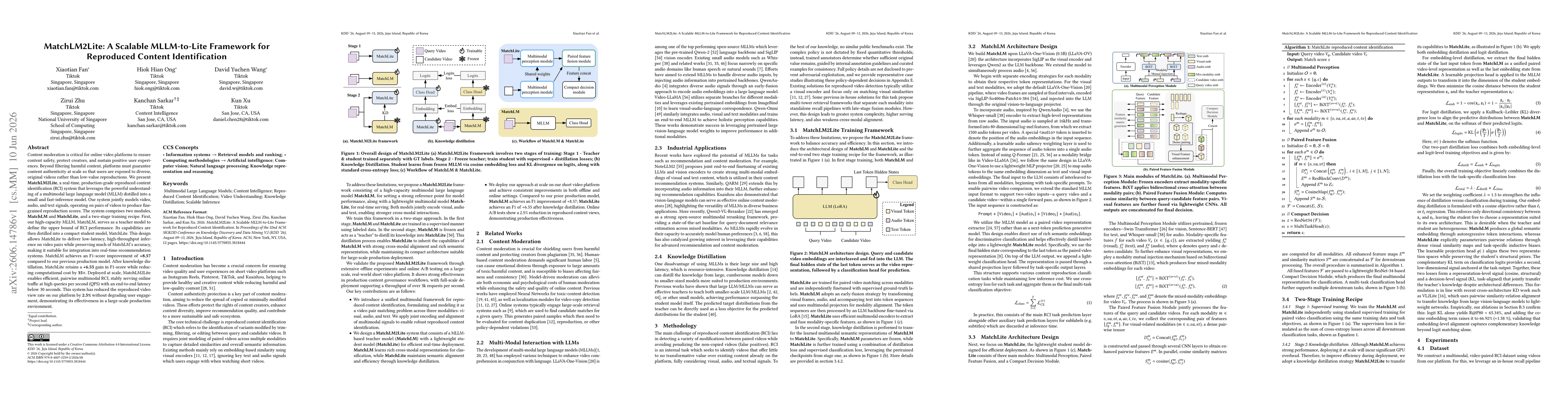 Thumbnail for MatchLM2Lite: A Scalable MLLM-to-Lite Framework for Reproduced Content Identification
