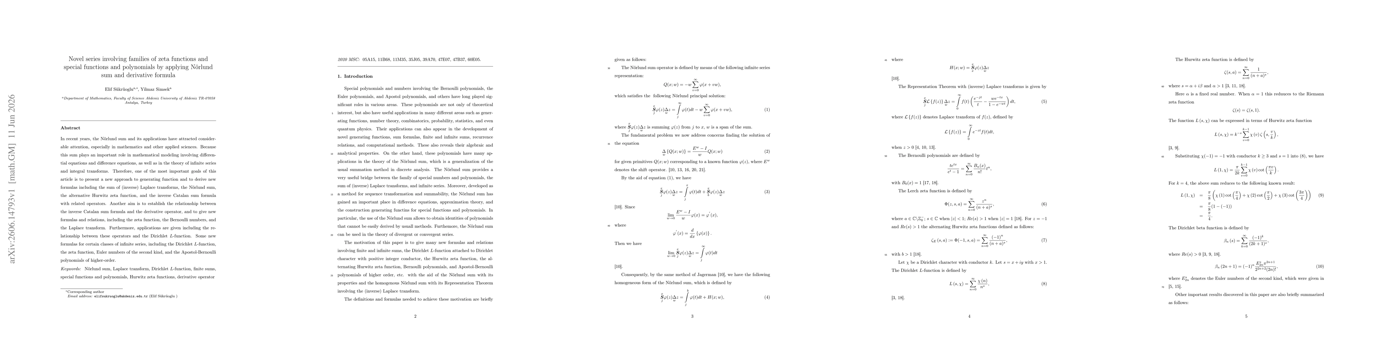 Thumbnail for Novel series involving families of zeta functions and special functions and polynomials by applying Norlund sum and derivative formula