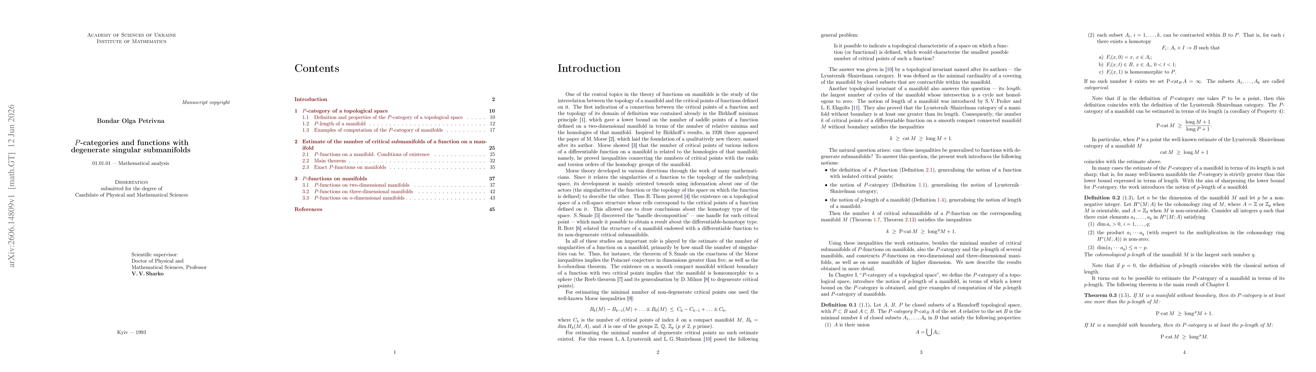 Thumbnail for $P$-categories and functions with degenerate singular submanifolds