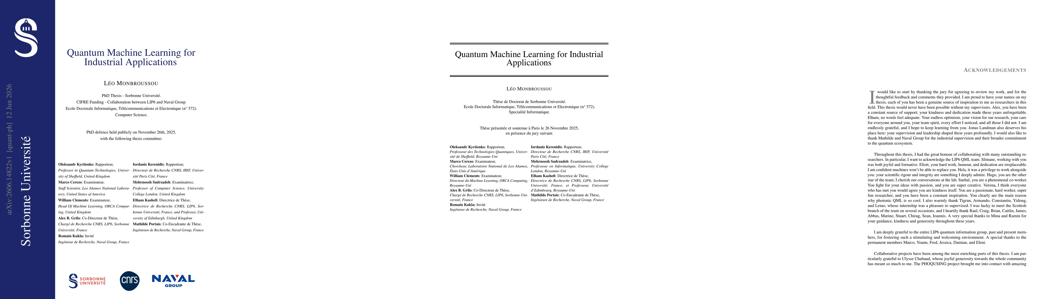 Thumbnail for Quantum Machine Learning for Industrial Applications