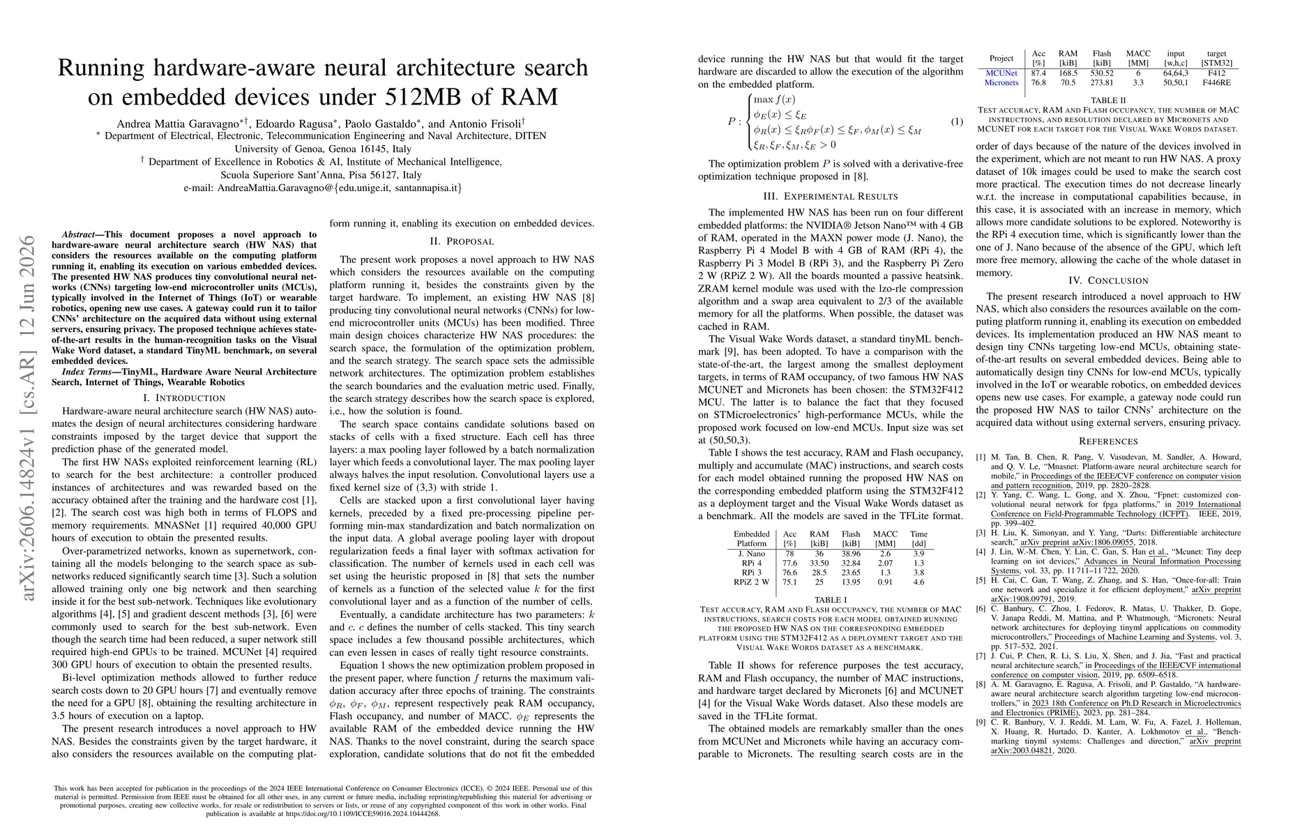 Thumbnail for Running hardware-aware neural architecture search on embedded devices under 512MB of RAM