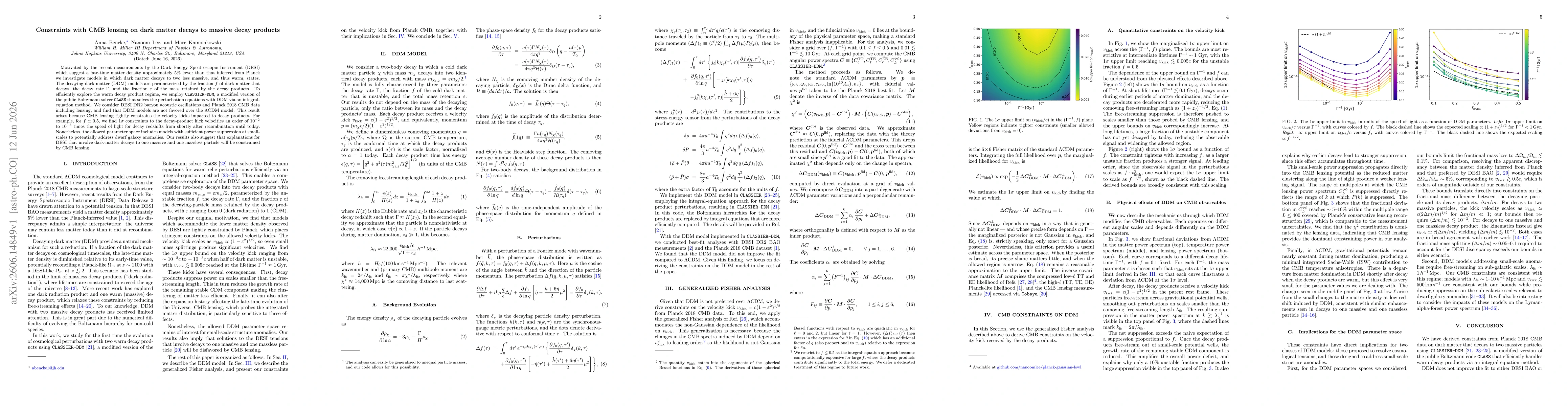 Thumbnail for Constraints with CMB lensing on dark matter decays to massive decay products