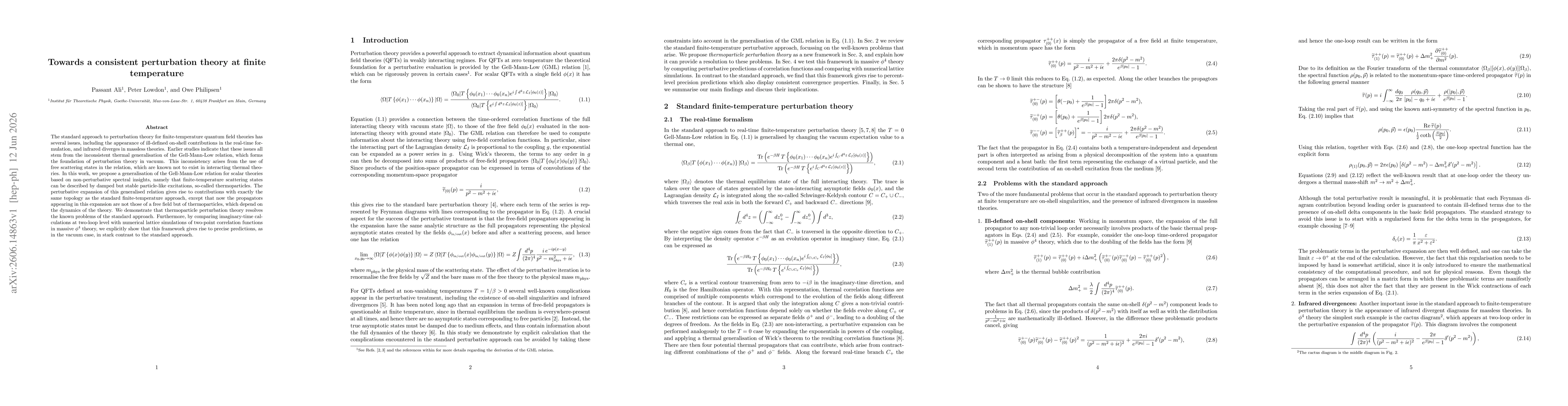 Thumbnail for Towards a consistent perturbation theory at finite temperature