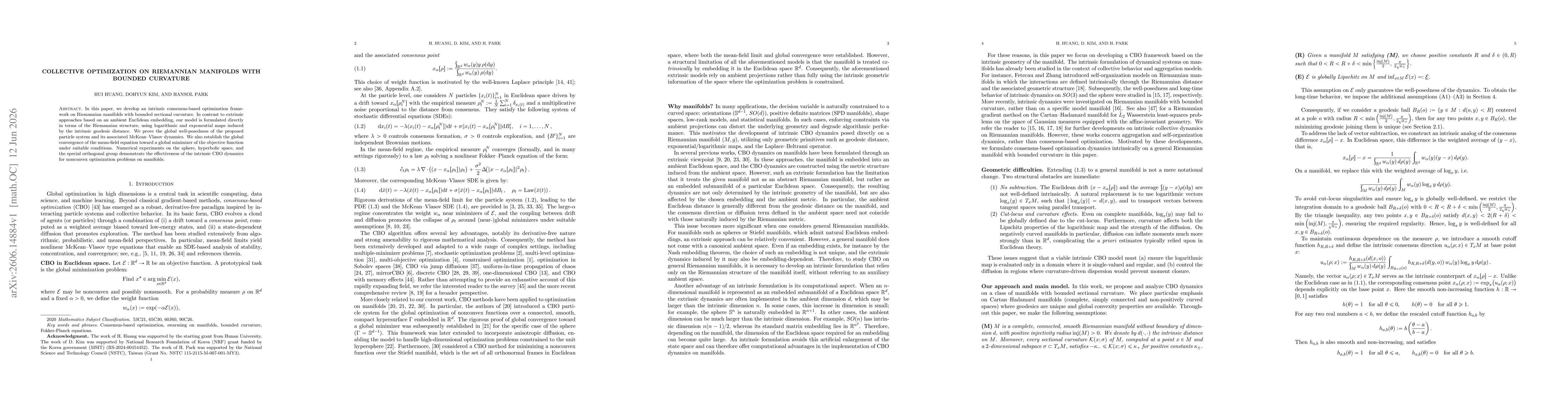 Thumbnail for Collective Optimization on Riemannian Manifolds with Bounded Curvature