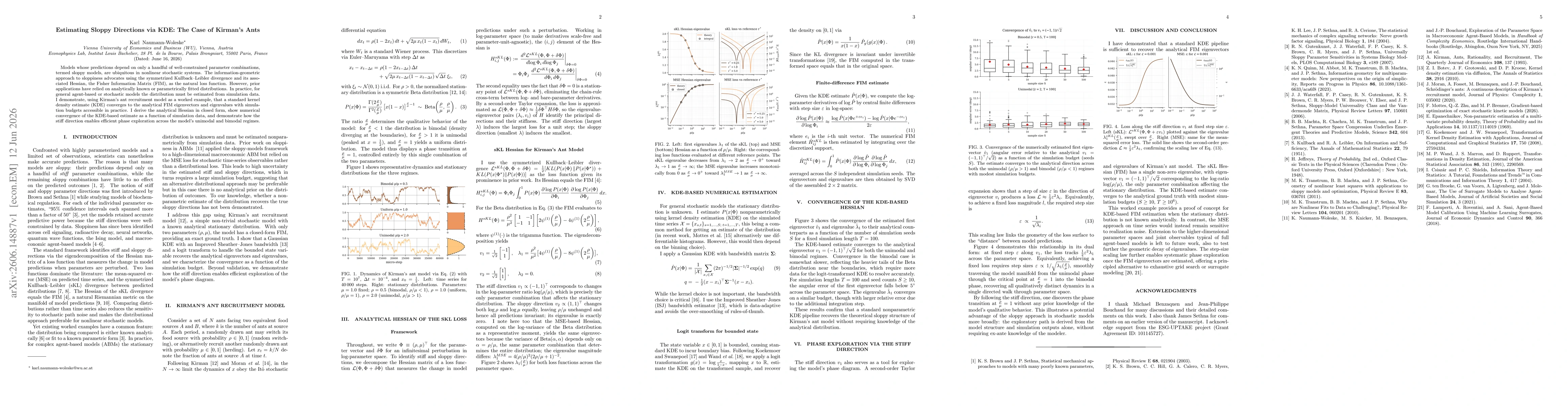 Thumbnail for Estimating Sloppy Directions via KDE: The Case of Kirman's Ants
