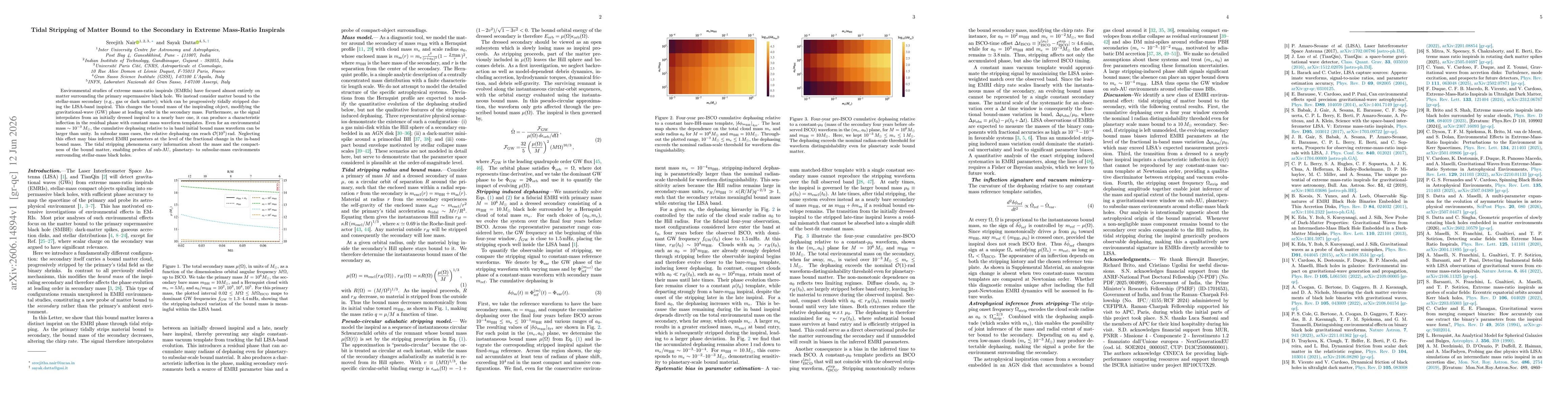 Thumbnail for Tidal Stripping of Matter Bound to the Secondary in Extreme Mass-Ratio Inspirals
