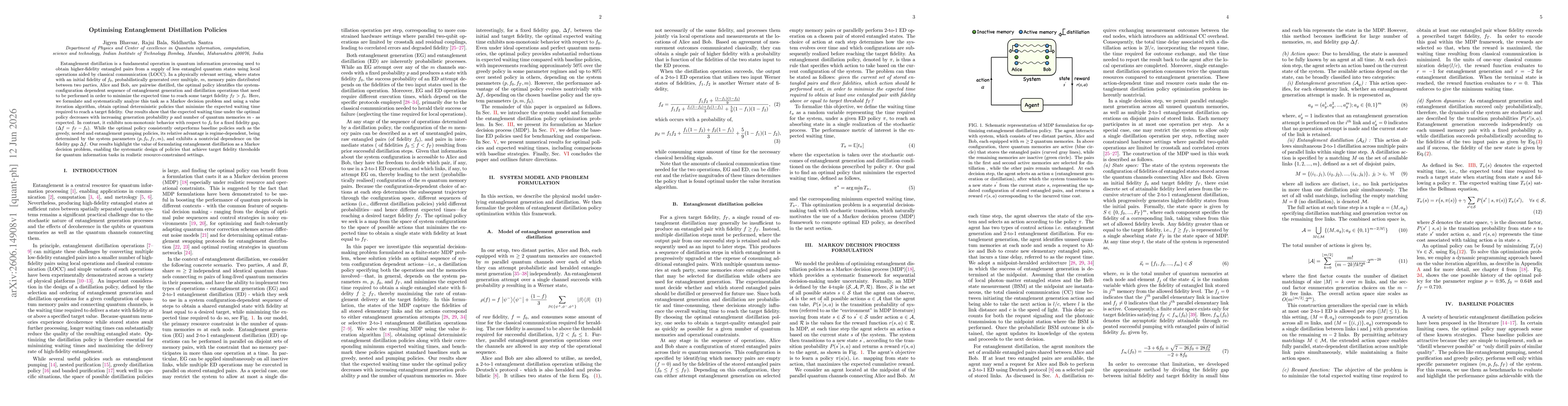 Thumbnail for Optimising Entanglement Distillation Policies