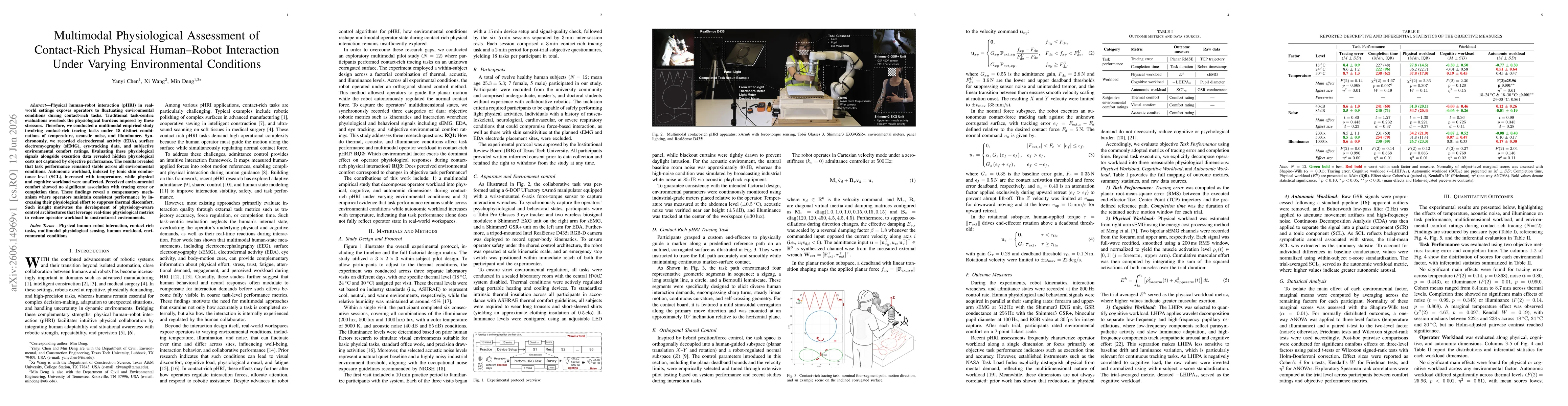 Thumbnail for Multimodal Physiological Assessment of Contact-Rich Physical Human-Robot Interaction Under Varying Environmental Conditions