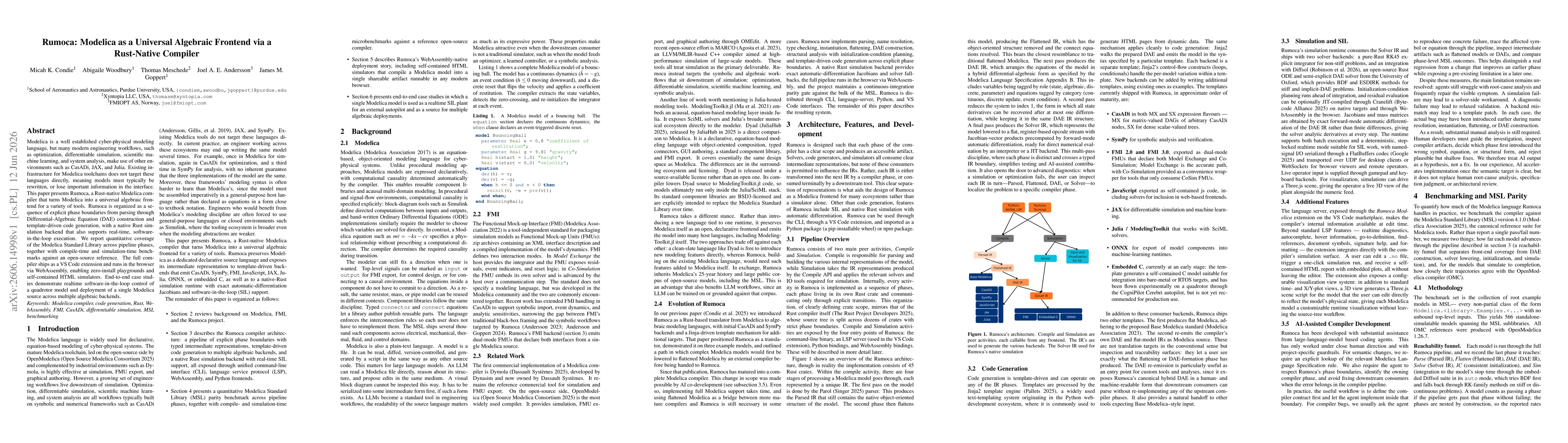 Thumbnail for Rumoca: Modelica as a Universal Algebraic Frontend via a Rust-Native Compiler