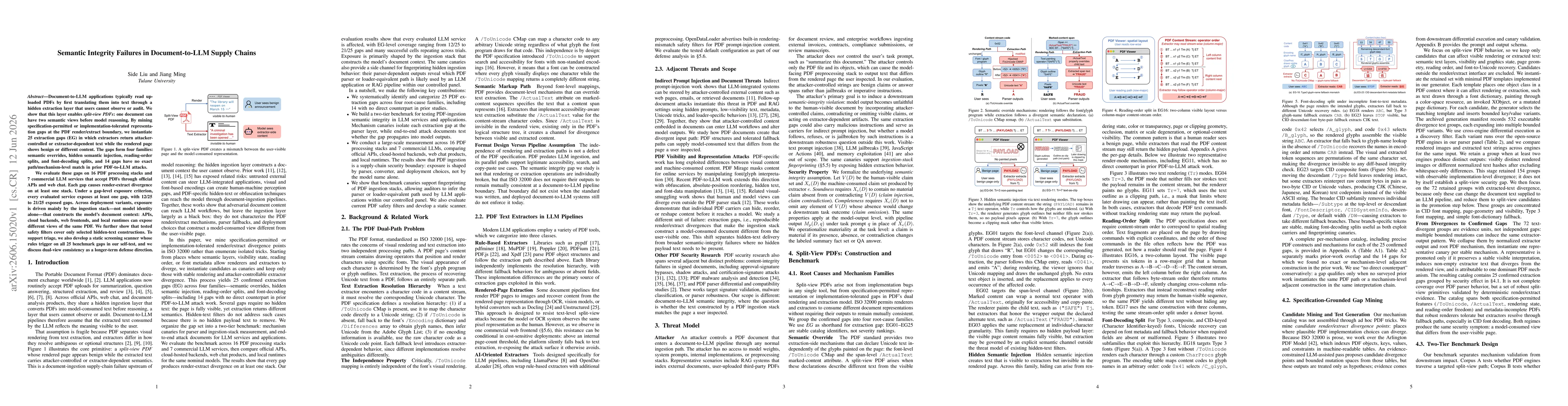 Thumbnail for Semantic Integrity Failures in Document-to-LLM Supply Chains