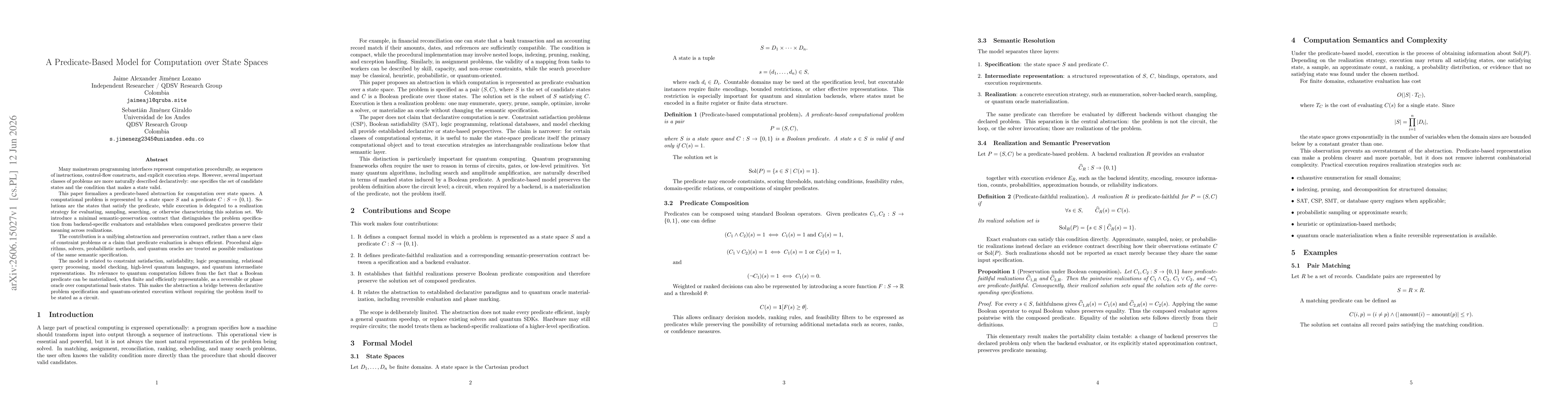 Thumbnail for A Predicate-Based Model for Computation over State Spaces