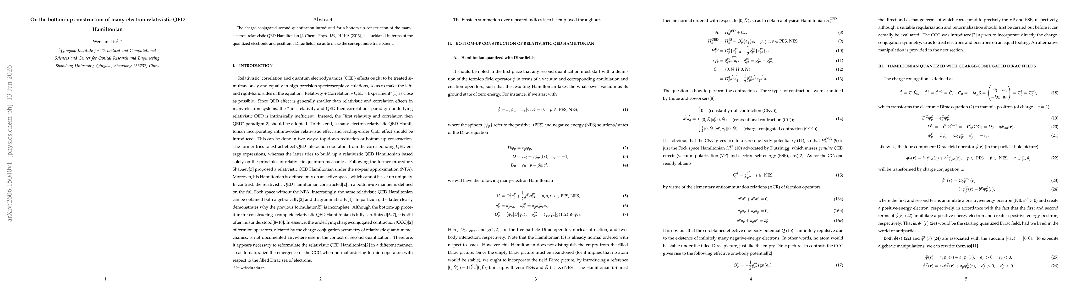 Thumbnail for On the bottom-up construction of many-electron relativistic QED Hamiltonian