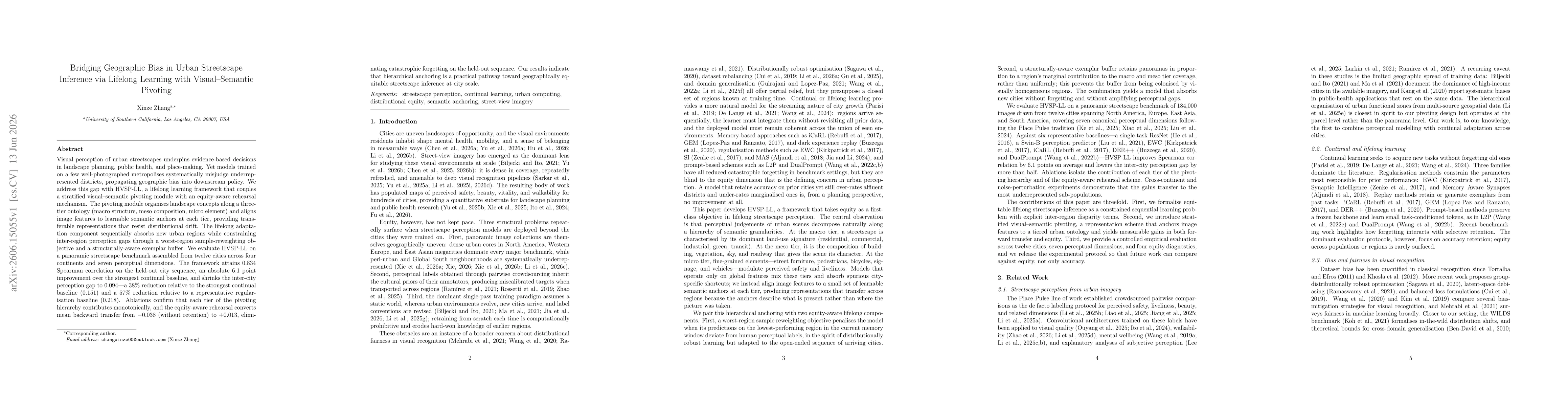 Thumbnail for Bridging Geographic Bias in Urban Streetscape Inference via Lifelong Learning with Visual-Semantic Pivoting