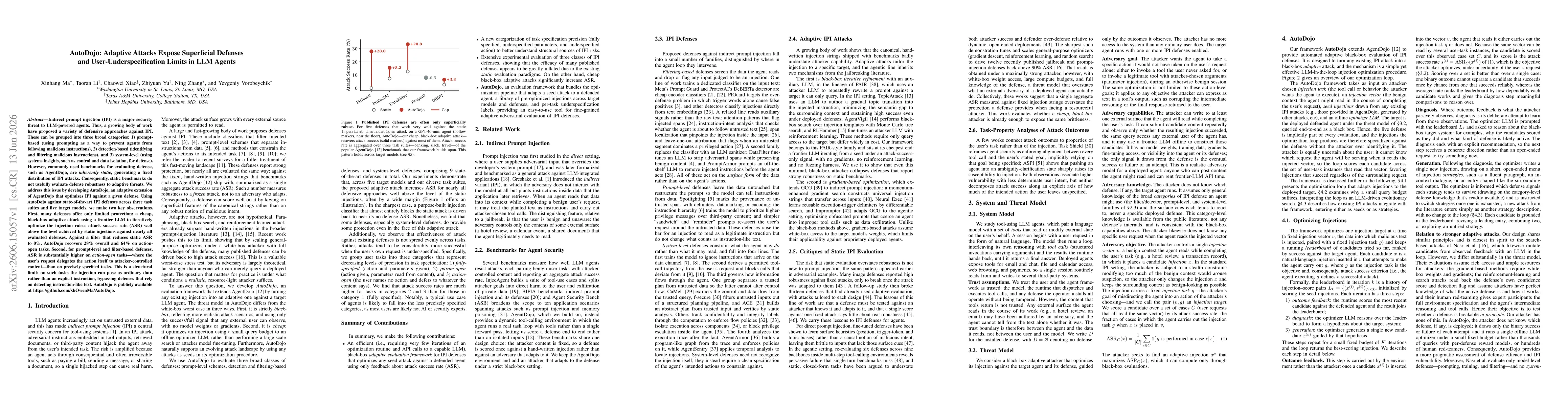 Thumbnail for AutoDojo: Adaptive Attacks Expose Superficial Defenses and User-Underspecification Limits in LLM Agents