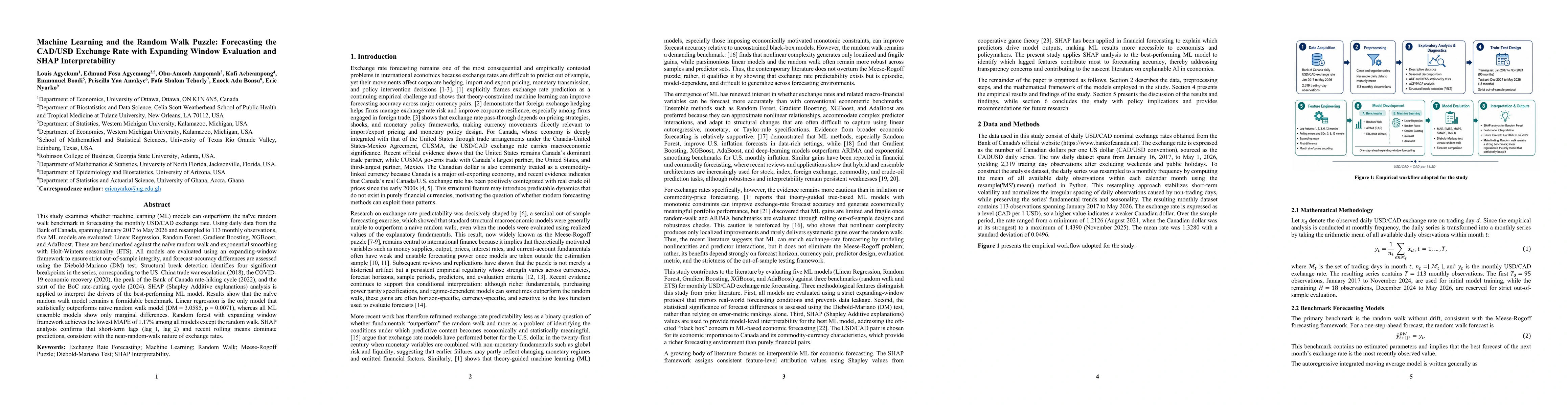 Thumbnail for Machine Learning and the Random Walk Puzzle: Forecasting the CAD/USD Exchange Rate with Expanding Window Evaluation and SHAP Interpretability