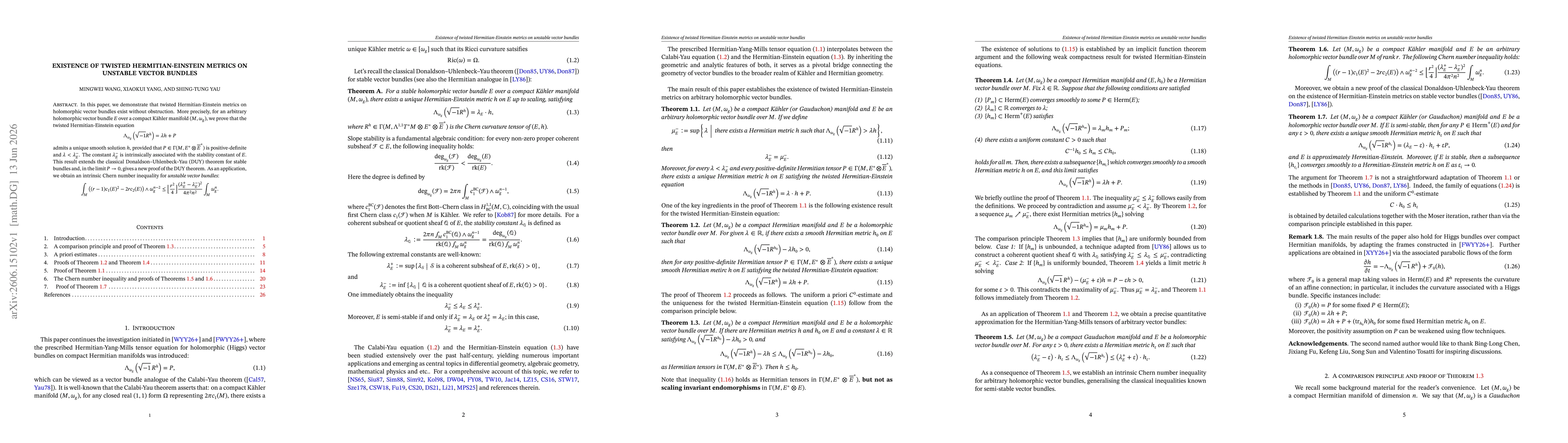 Thumbnail for Existence of twisted Hermitian-Einstein metrics on unstable vector bundles