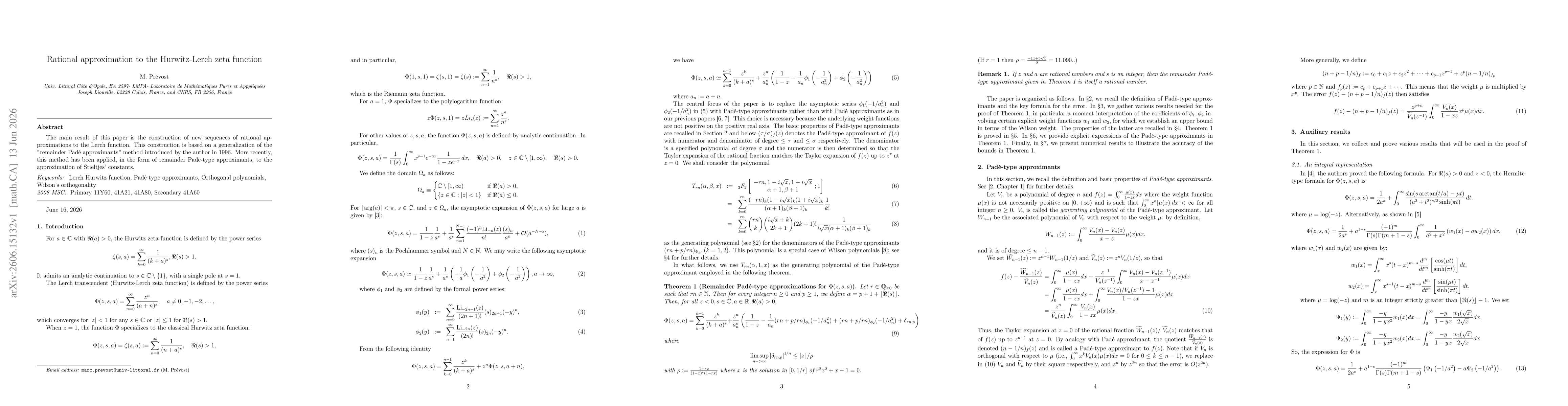 Thumbnail for Rational approximation to the Hurwitz-Lerch zeta function