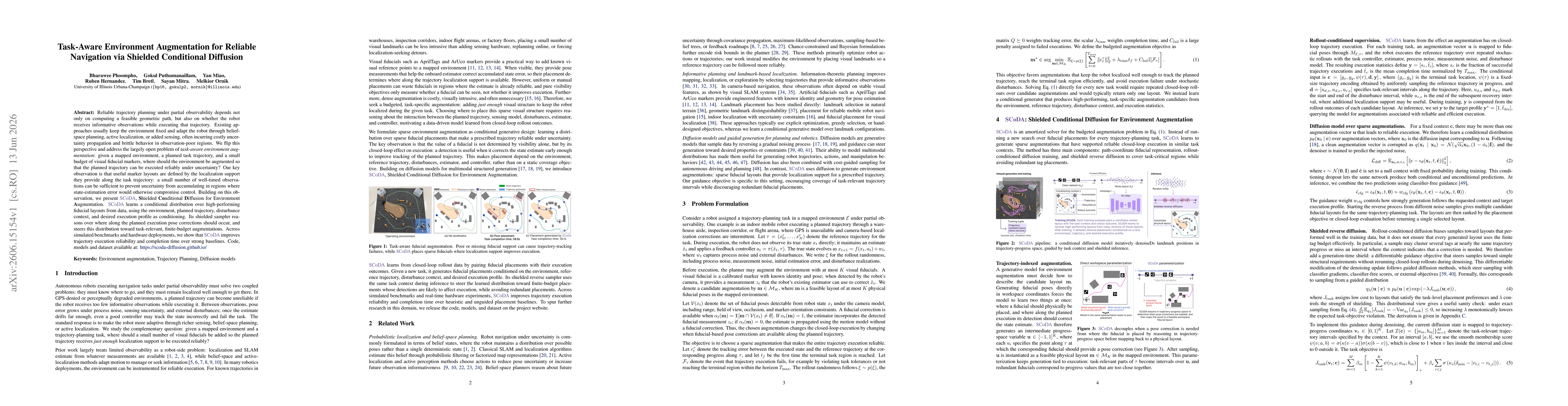 Thumbnail for Task-Aware Environment Augmentation for Reliable Navigation via Shielded Conditional Diffusion