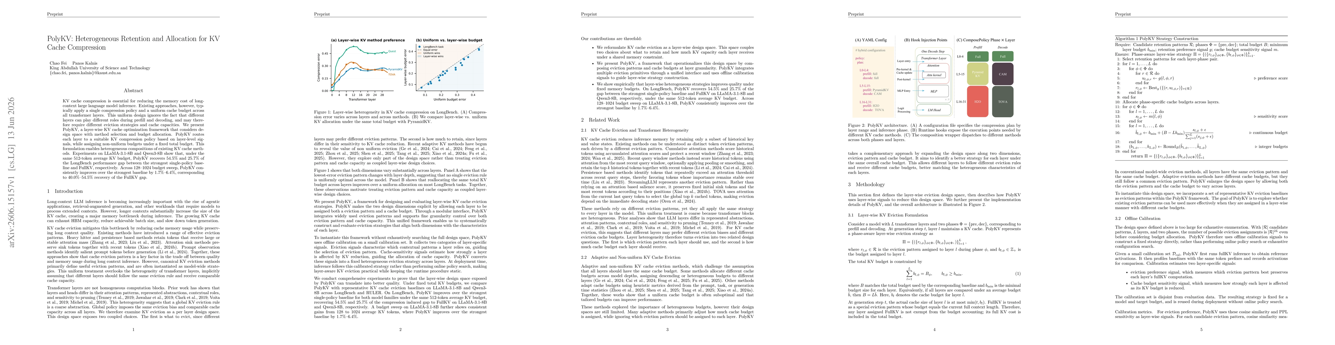 Thumbnail for PolyKV: Heterogeneous Retention and Allocation for KV Cache Compression