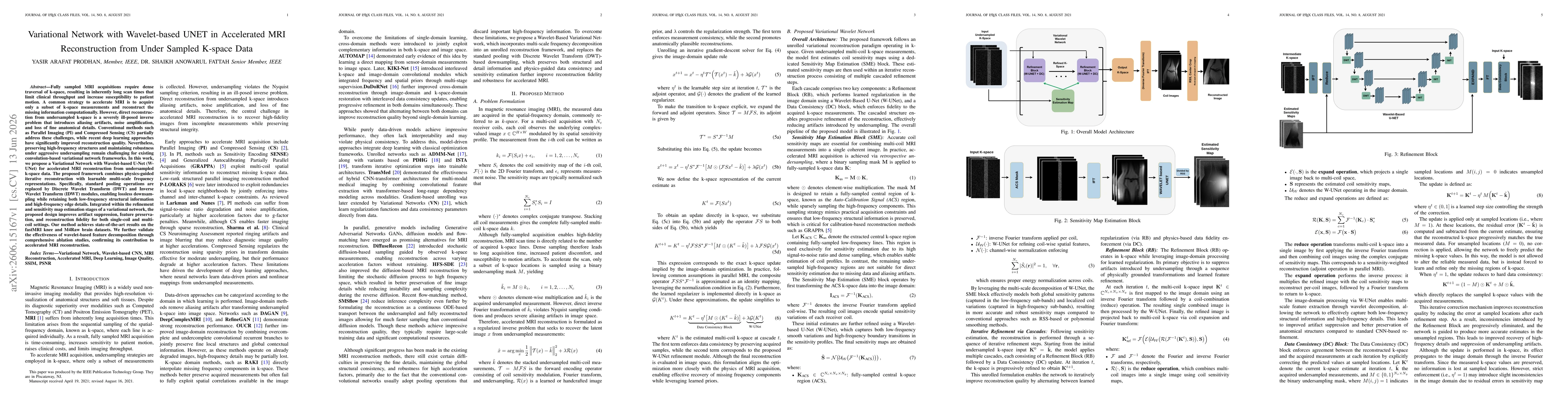 Thumbnail for Variational Network with Wavelet-based UNET in Accelerated MRI Reconstruction from Under Sampled K-space Data