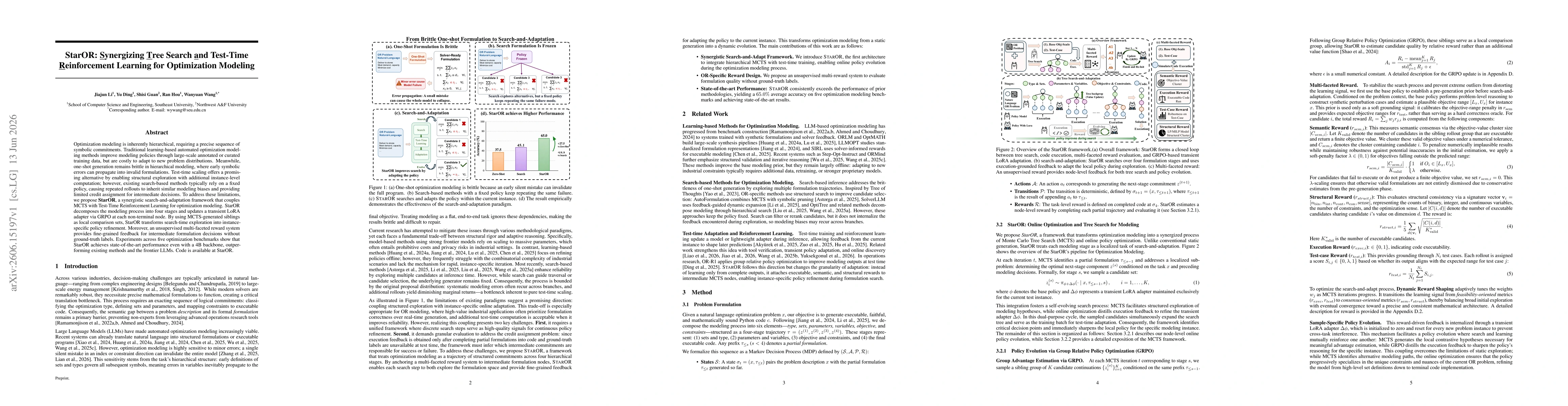 Thumbnail for StarOR: Synergizing Tree Search and Test-Time Reinforcement Learning for Optimization Modeling
