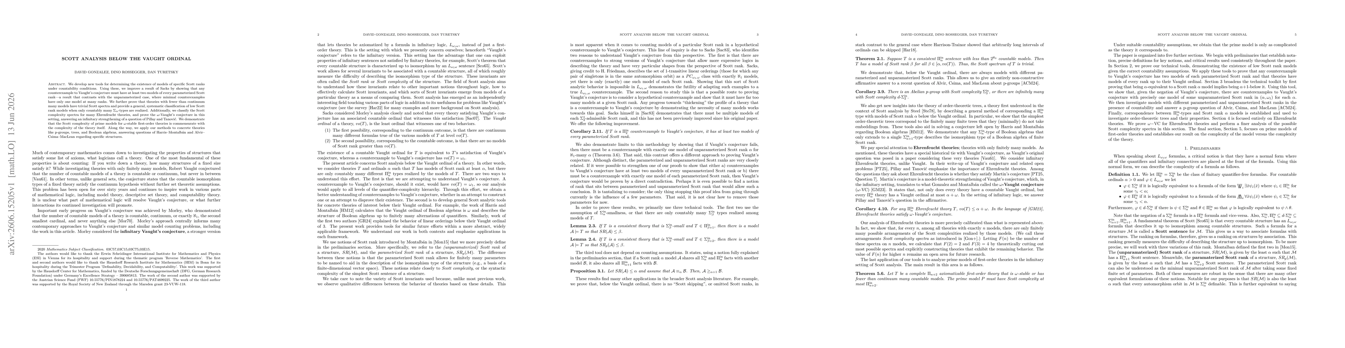 Thumbnail for Scott Analysis below the Vaught Ordinal
