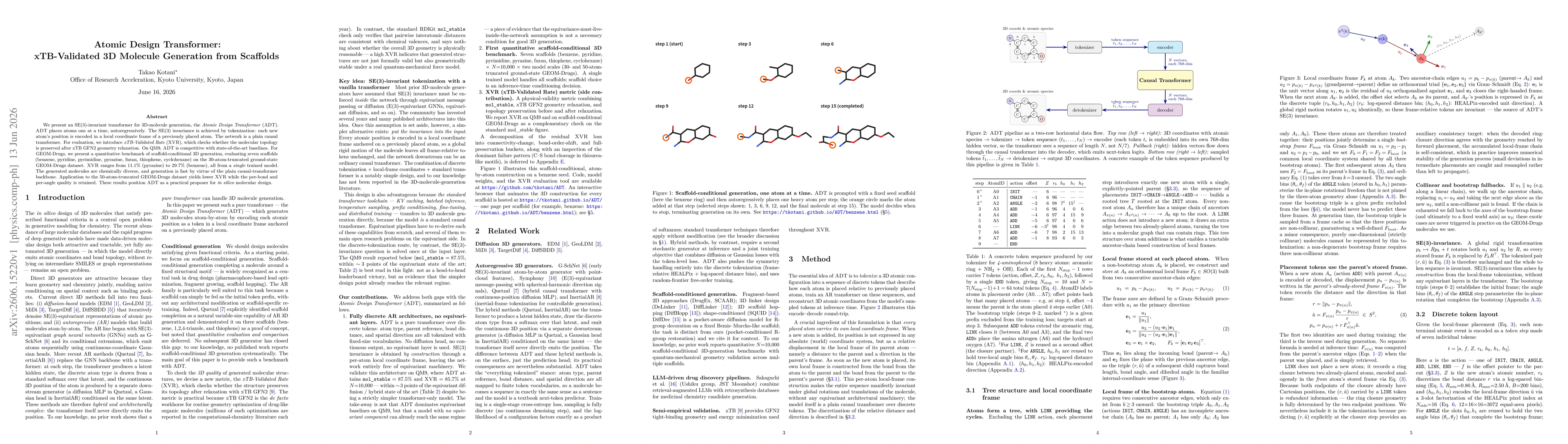 Thumbnail for Atomic Design Transformer: xTB-Validated 3D Molecule Generation from Scaffolds