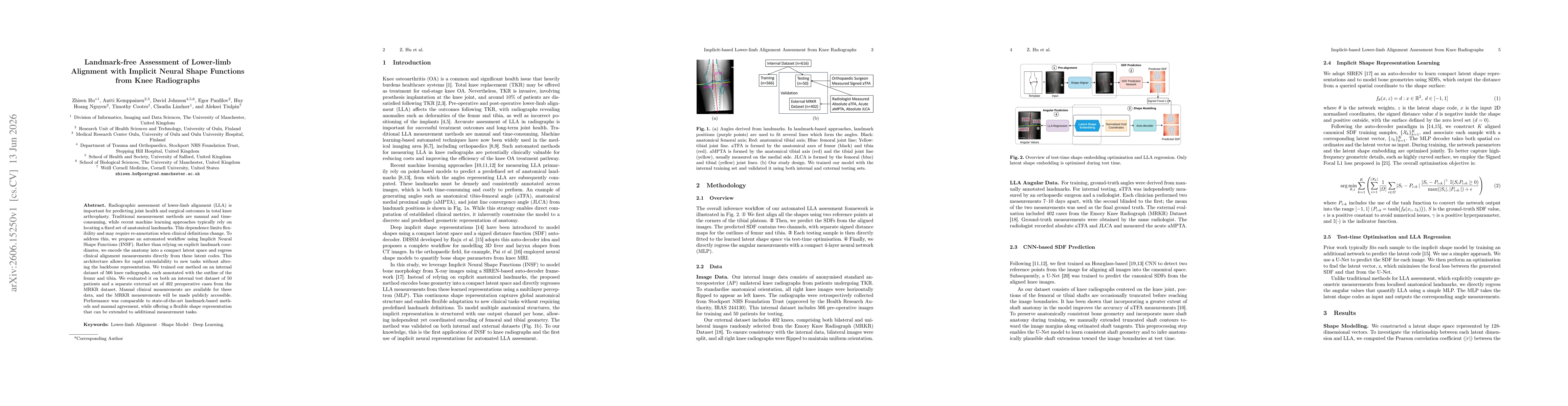Thumbnail for Landmark-free Assessment of Lower-limb Alignment with Implicit Neural Shape Functions from Knee Radiographs