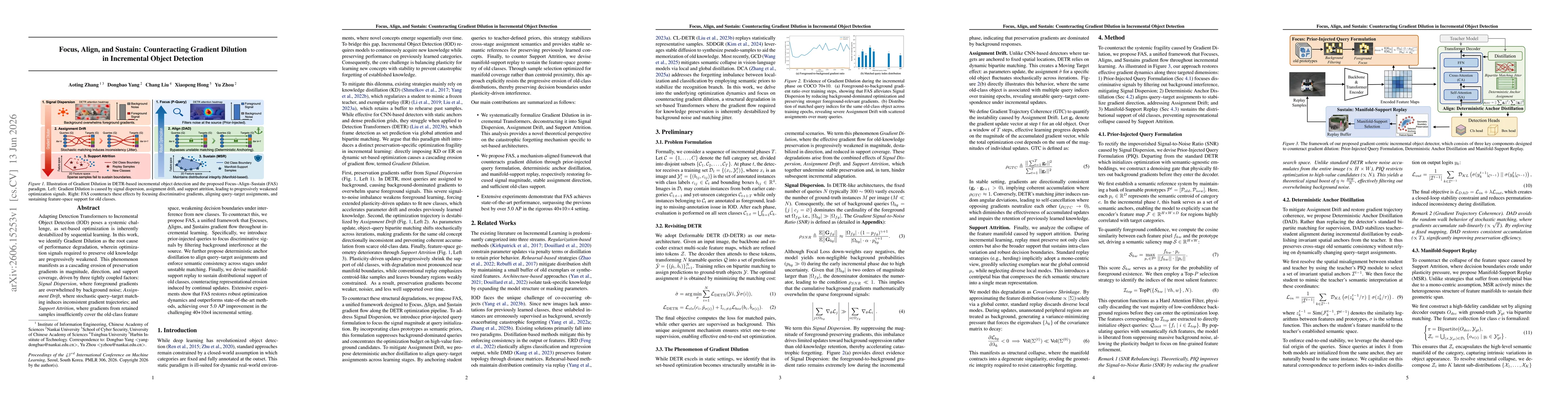 Thumbnail for Focus, Align, and Sustain: Counteracting Gradient Dilution in Incremental Object Detection