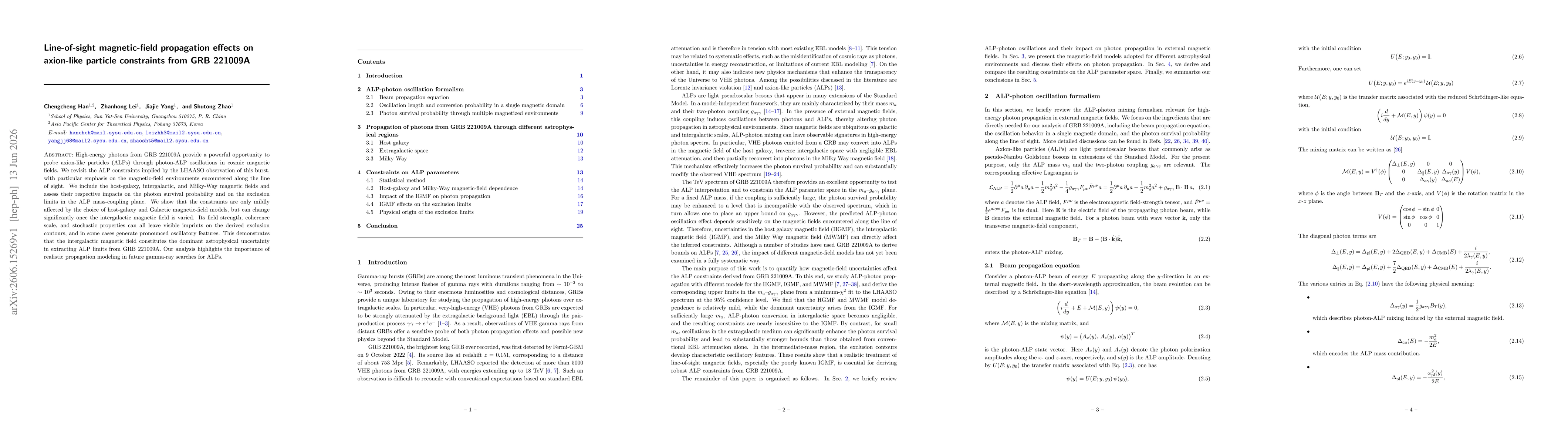 Thumbnail for Line-of-sight magnetic-field propagation effects on axion-like particle constraints from GRB 221009A