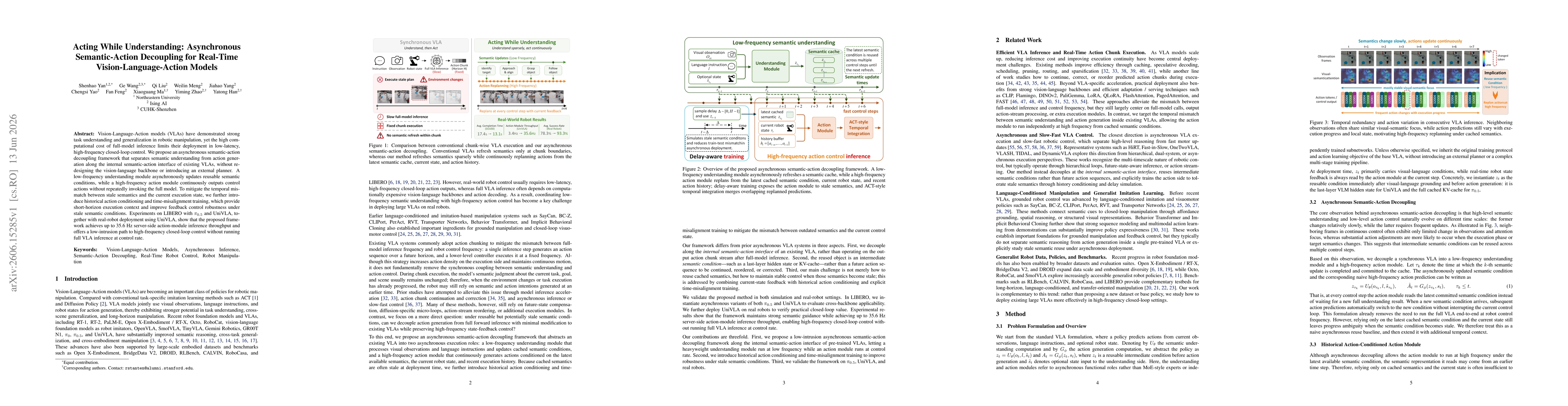 Thumbnail for Acting While Understanding: Asynchronous Semantic-Action Decoupling for Real-Time Vision-Language-Action Models