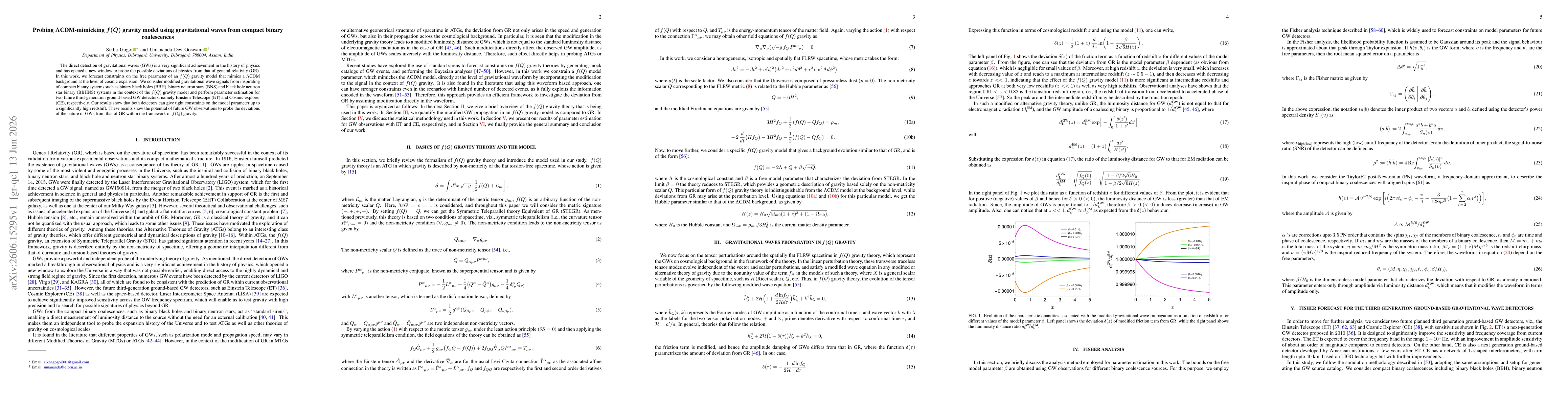 Thumbnail for Probing $\boldsymbolΛ$CDM-mimicking $\boldsymbol{f(Q)}$ gravity model using gravitational waves from compact binary coalescences