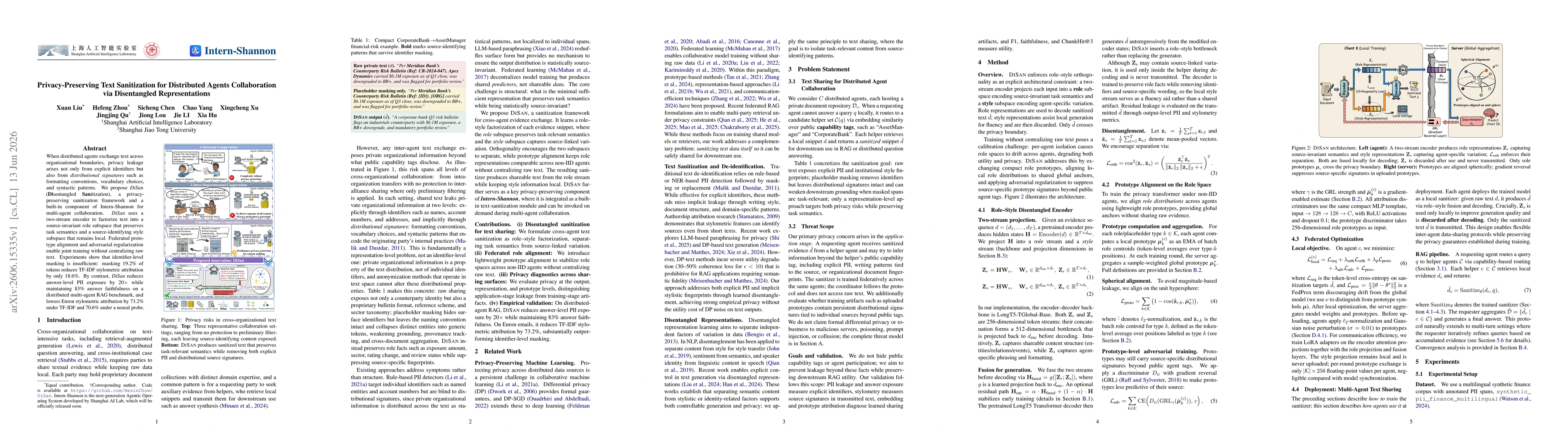 Thumbnail for Privacy-Preserving Text Sanitization for Distributed Agents Collaboration via Disentangled Representations