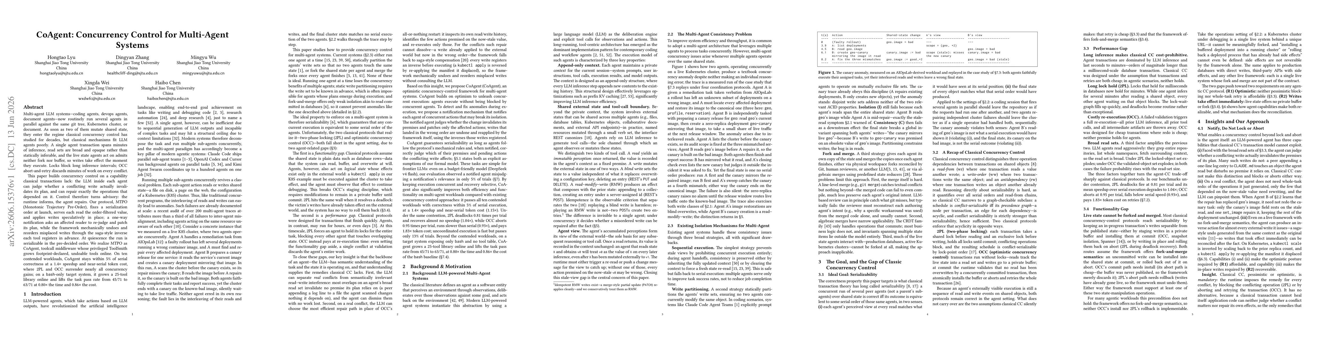 Thumbnail for CoAgent: Concurrency Control for Multi-Agent Systems