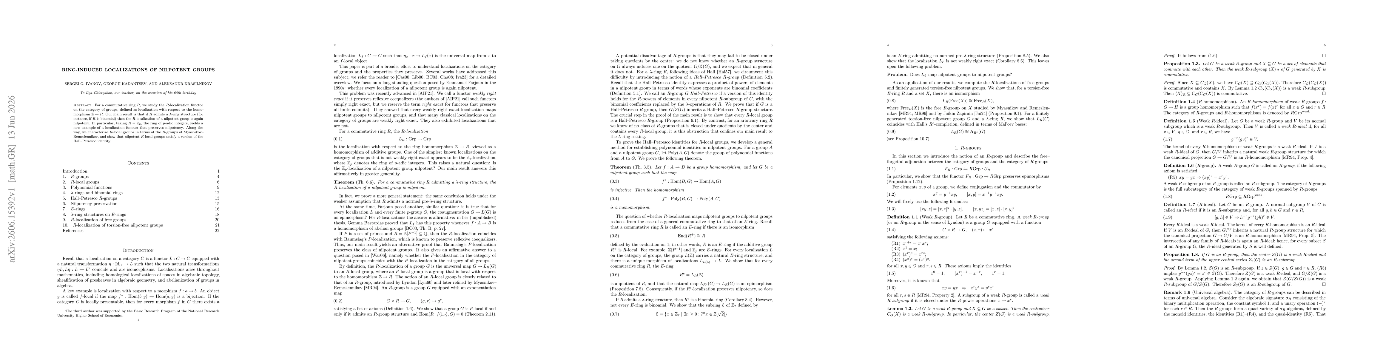 Thumbnail for Ring-induced localizations of nilpotent groups