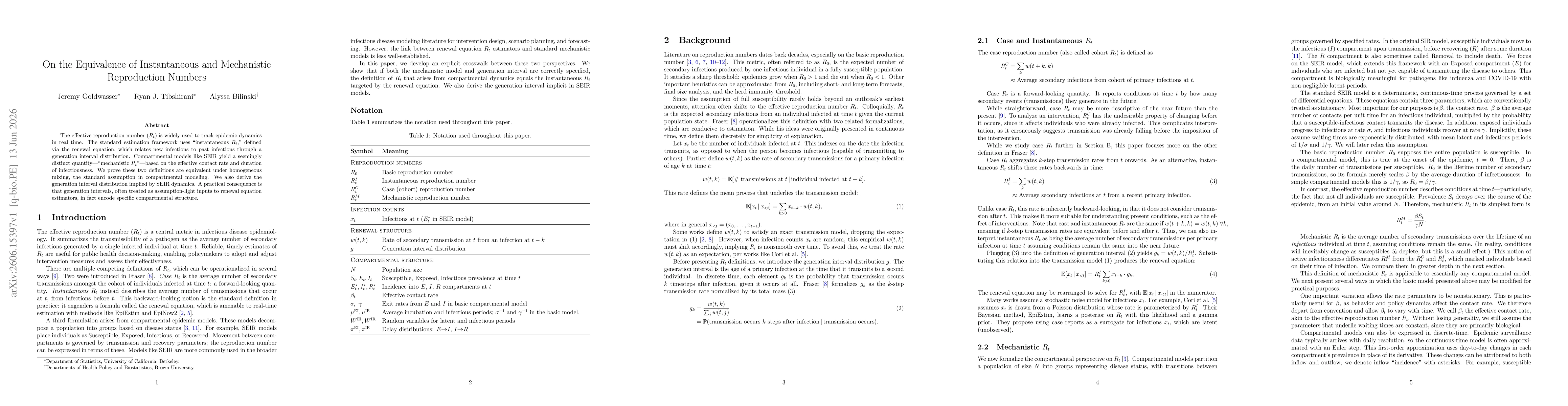 Thumbnail for On the Equivalence of Instantaneous and Mechanistic Reproduction Numbers