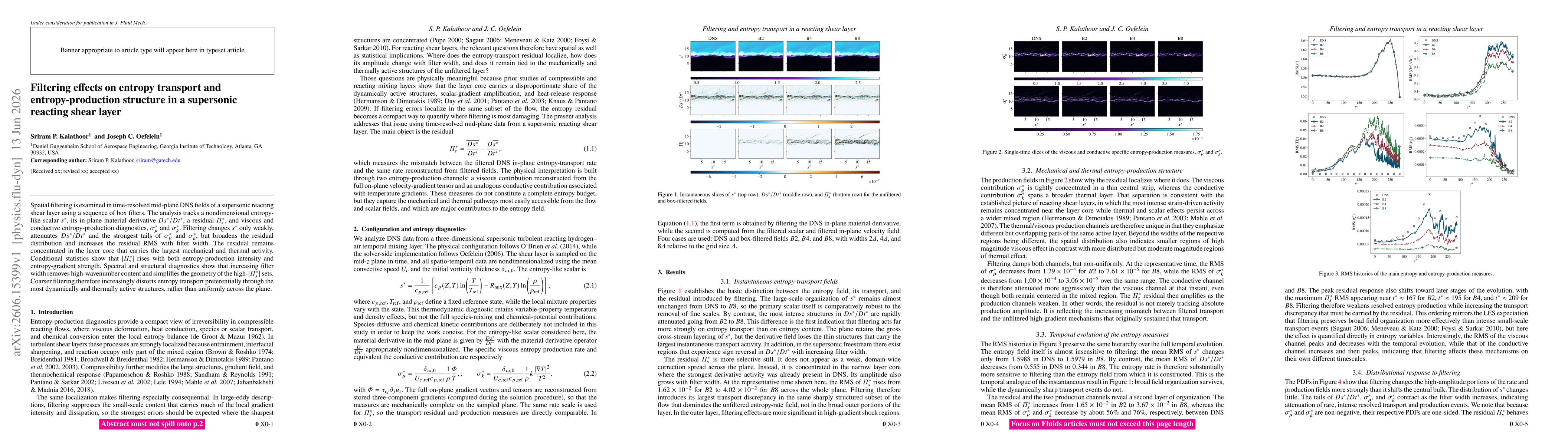 Thumbnail for Filtering effects on entropy transport and entropy-production structure in a supersonic reacting shear layer