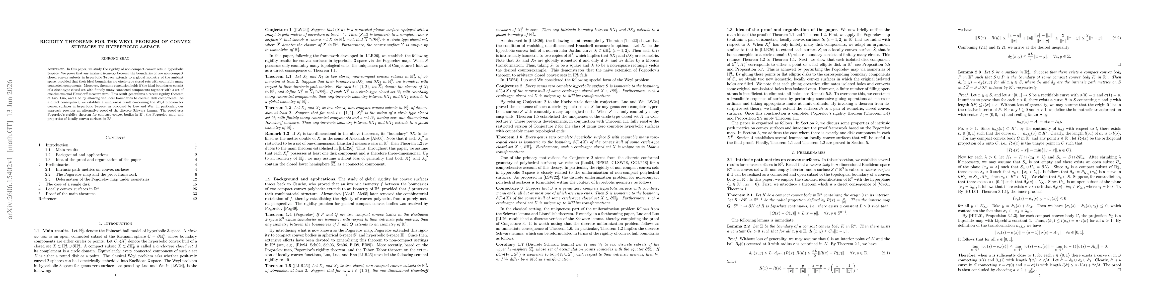 Thumbnail for Rigidity Theorems for the Weyl Problem of Convex Surfaces in Hyperbolic 3-Space