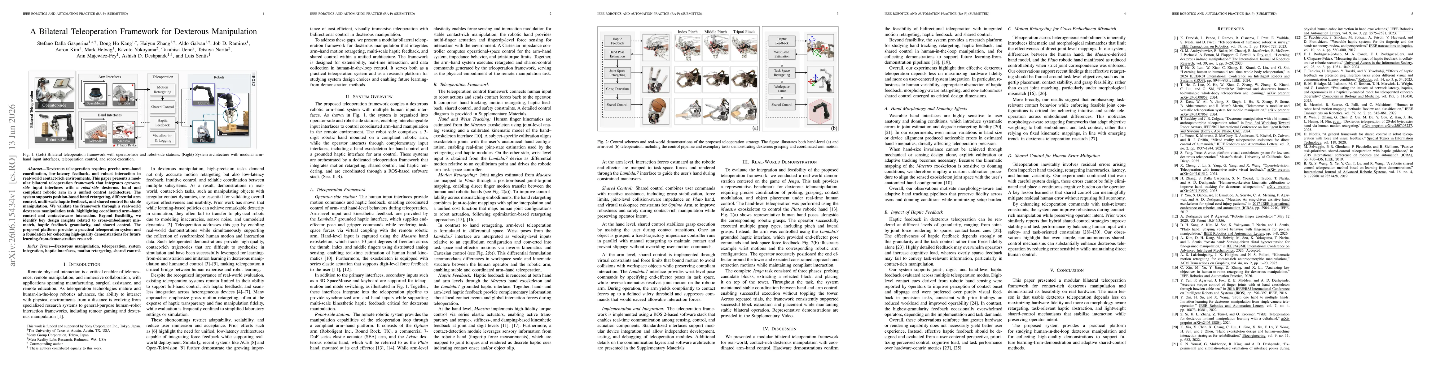 Thumbnail for A Bilateral Teleoperation Framework for Dexterous Manipulation