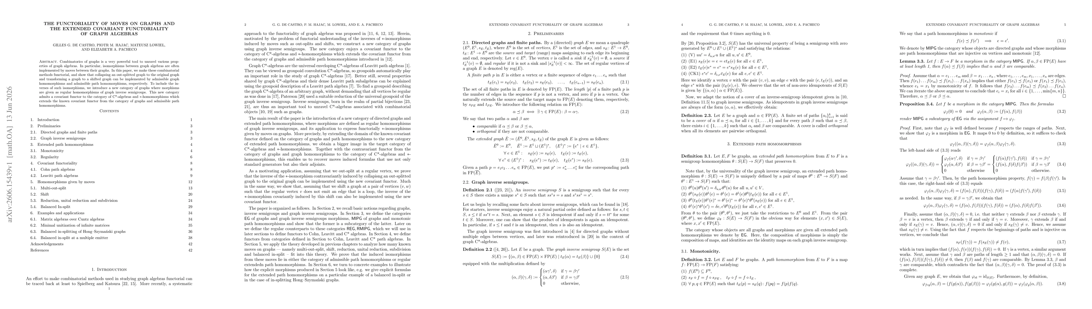Thumbnail for The functoriality of moves on graphs and the extended covariant functoriality of graph algebras