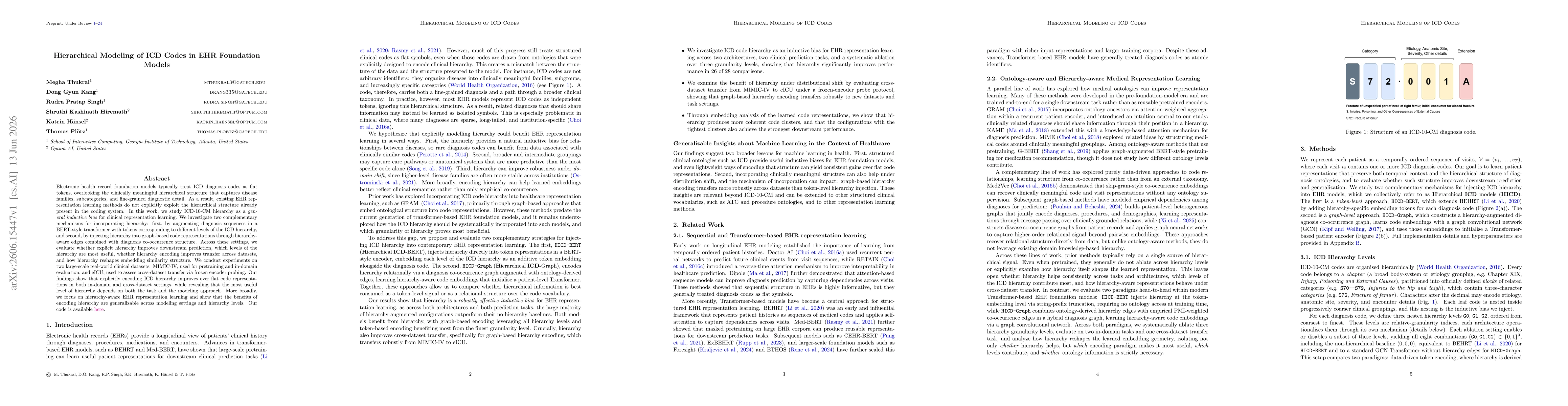 Thumbnail for Hierarchical Modeling of ICD Codes in EHR Foundation Models