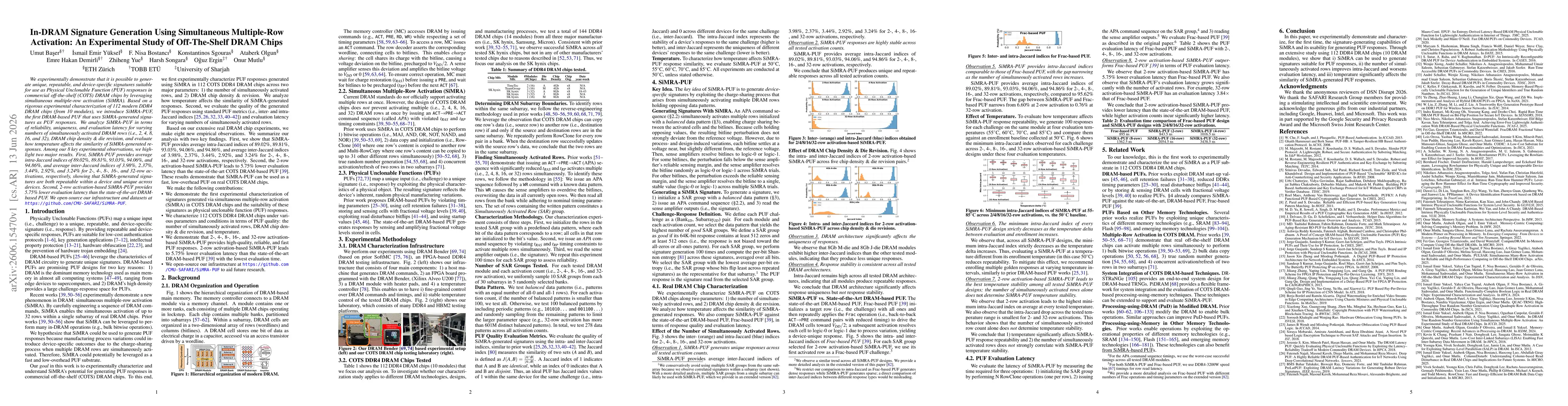 Thumbnail for In-DRAM Signature Generation Using Simultaneous Multiple-Row Activation: An Experimental Study of Off-The-Shelf DRAM Chips