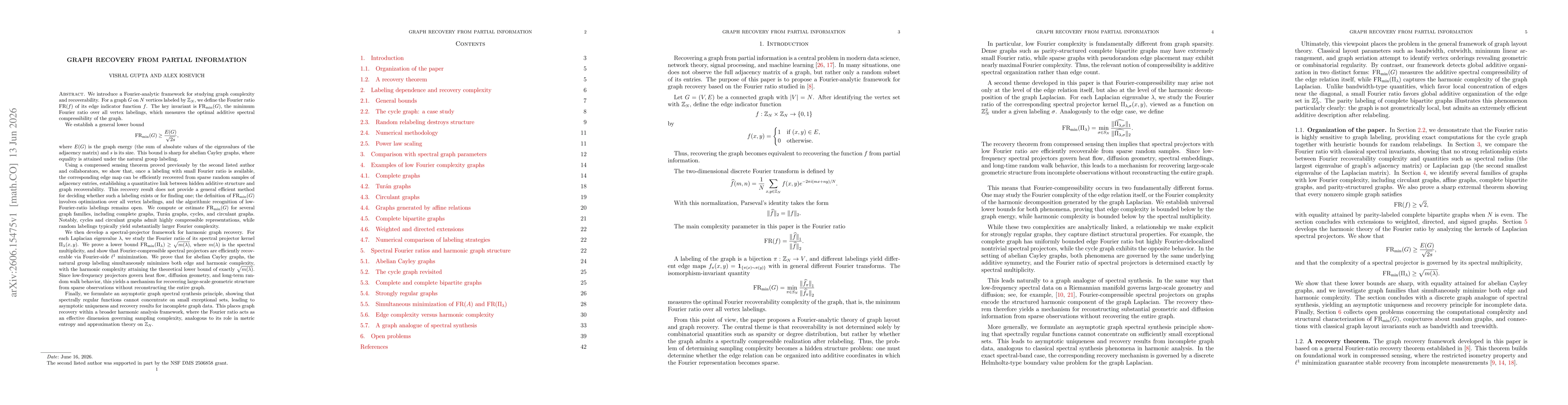 Thumbnail for Graph recovery from partial information