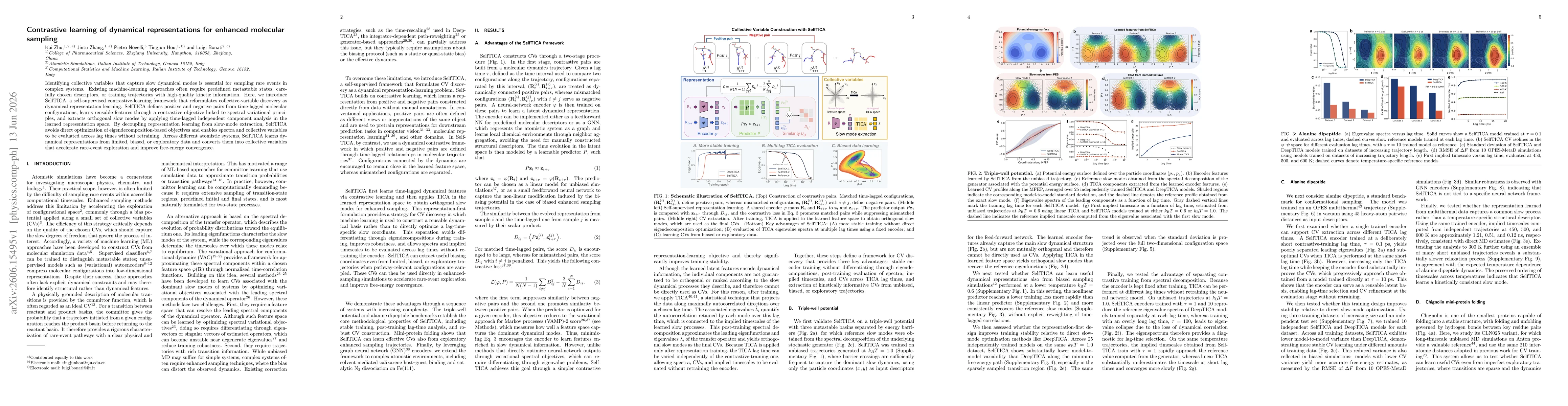 Thumbnail for Contrastive learning of dynamical representations for enhanced molecular sampling